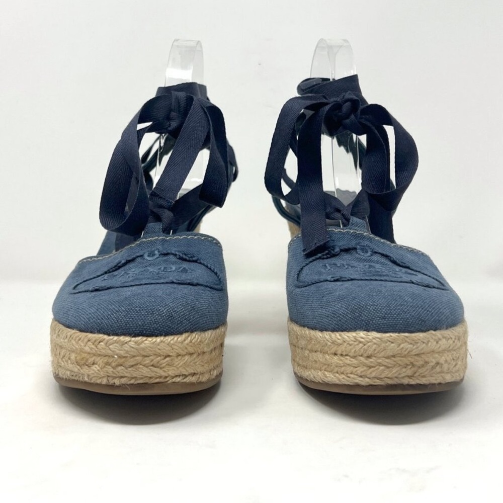Prada Denim Espadrilles Platforms Sandals EU40 US9.5-10 - Picture 7 of 10